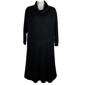 R&K Originals Woman Sz 3X Long Sleeve Cowl Neck Midi Dress Mobwife Black Stretch
